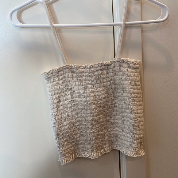 Brandy Melville white cropped top; cotton good condition - Picture 2 of 2